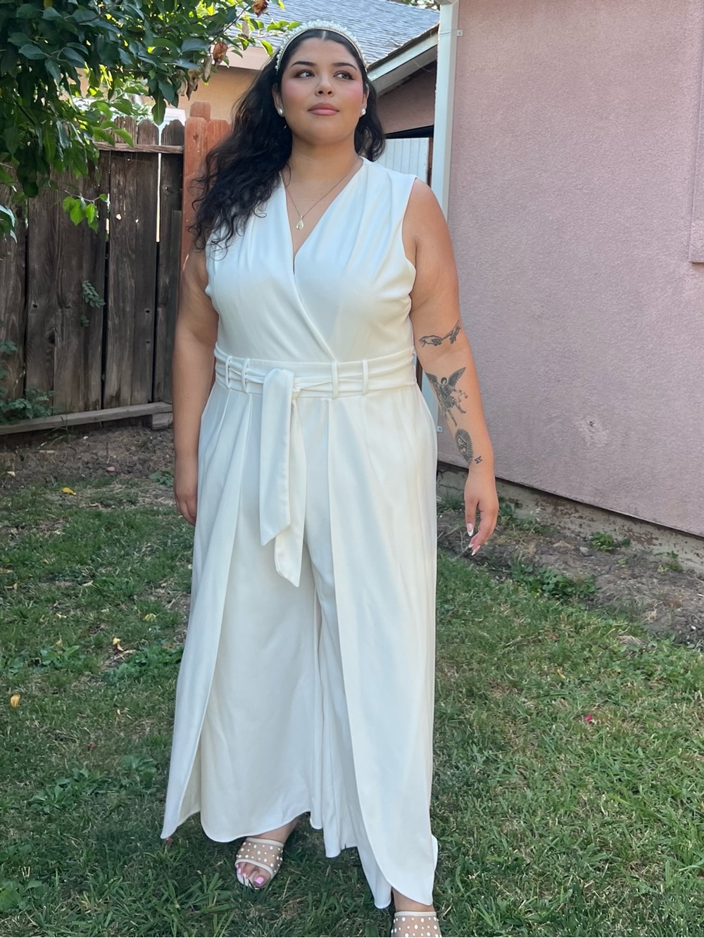 Elegant Greek Goddess Wide-Leg Jumpsuit